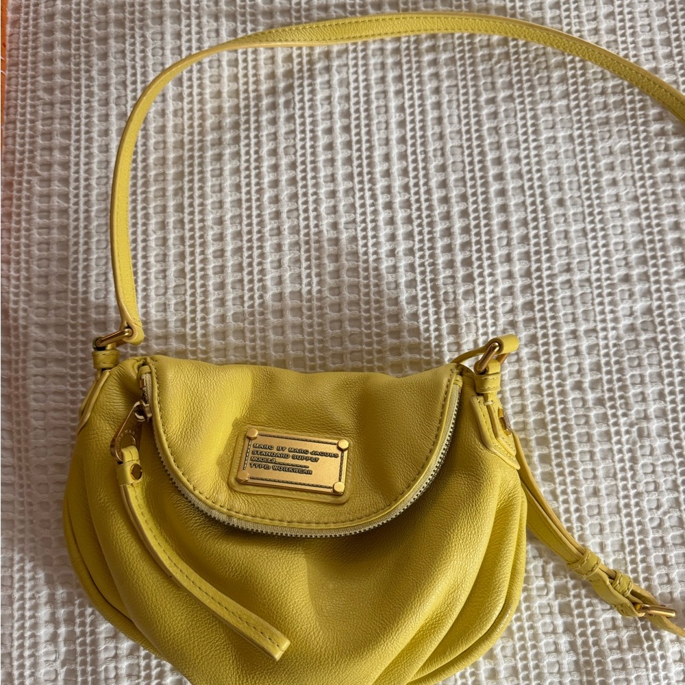 Marc Jacobs Yellow Crossbody Bag with Gold Hardware